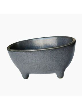 Bennington Potters Vermont Footed Bowl / Planter 1693, Gray Oval 5.5" MCM Style